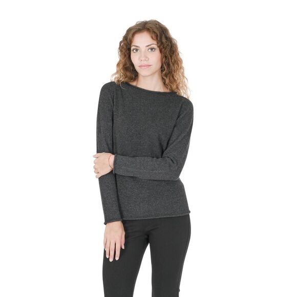Crown of Edinburgh Cashmere Cashmere Crew Neck Jumper Classic Style Women Dark - Picture 2 of 7